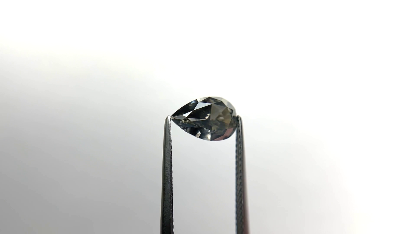 Fancy Dark Grey Rare Loose Pear Cut Moissanite Diamond For Engagement Ring/ Unique Grey Color Customized Solitaire Stone For Bridesmaid Gift