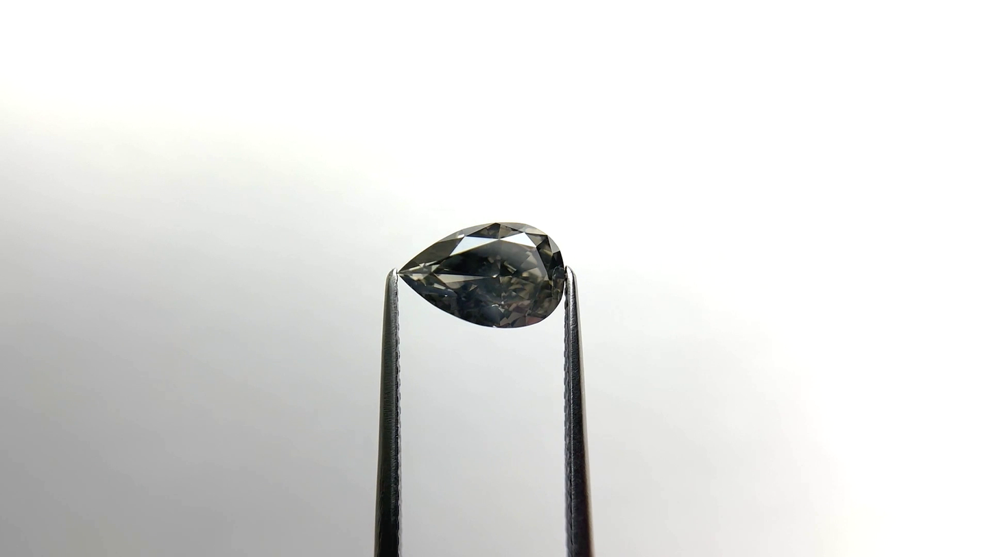 Fancy Dark Grey Rare Loose Pear Cut Moissanite Diamond For Engagement Ring/ Unique Grey Color Customized Solitaire Stone For Bridesmaid Gift