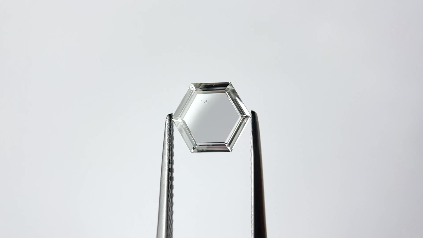 Most Unique Coloress Hexagon Portrait Loose Moissanite For Anniversary Ring/ Custom Made Moissanite Diamond/ Loose Solitaire Handmade Stone