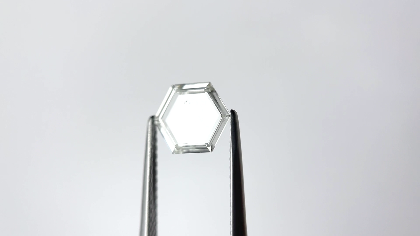 Most Unique Coloress Hexagon Portrait Loose Moissanite For Anniversary Ring/ Custom Made Moissanite Diamond/ Loose Solitaire Handmade Stone