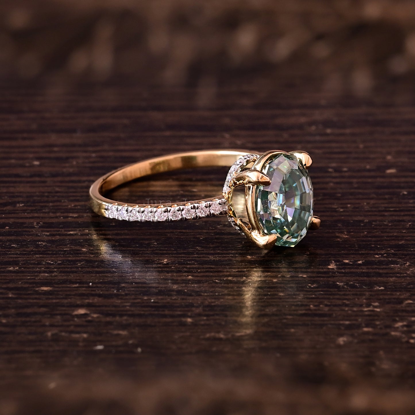 Hidden Halo Oval Step-Cut Moissanite Bridesmaid Gift For Her