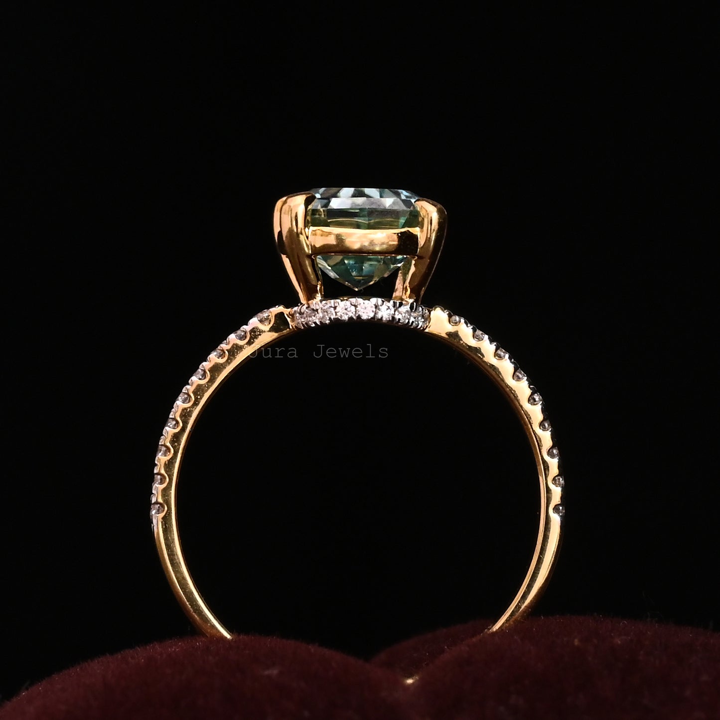 Hidden Halo Oval Step-Cut Moissanite Bridesmaid Gift For Her