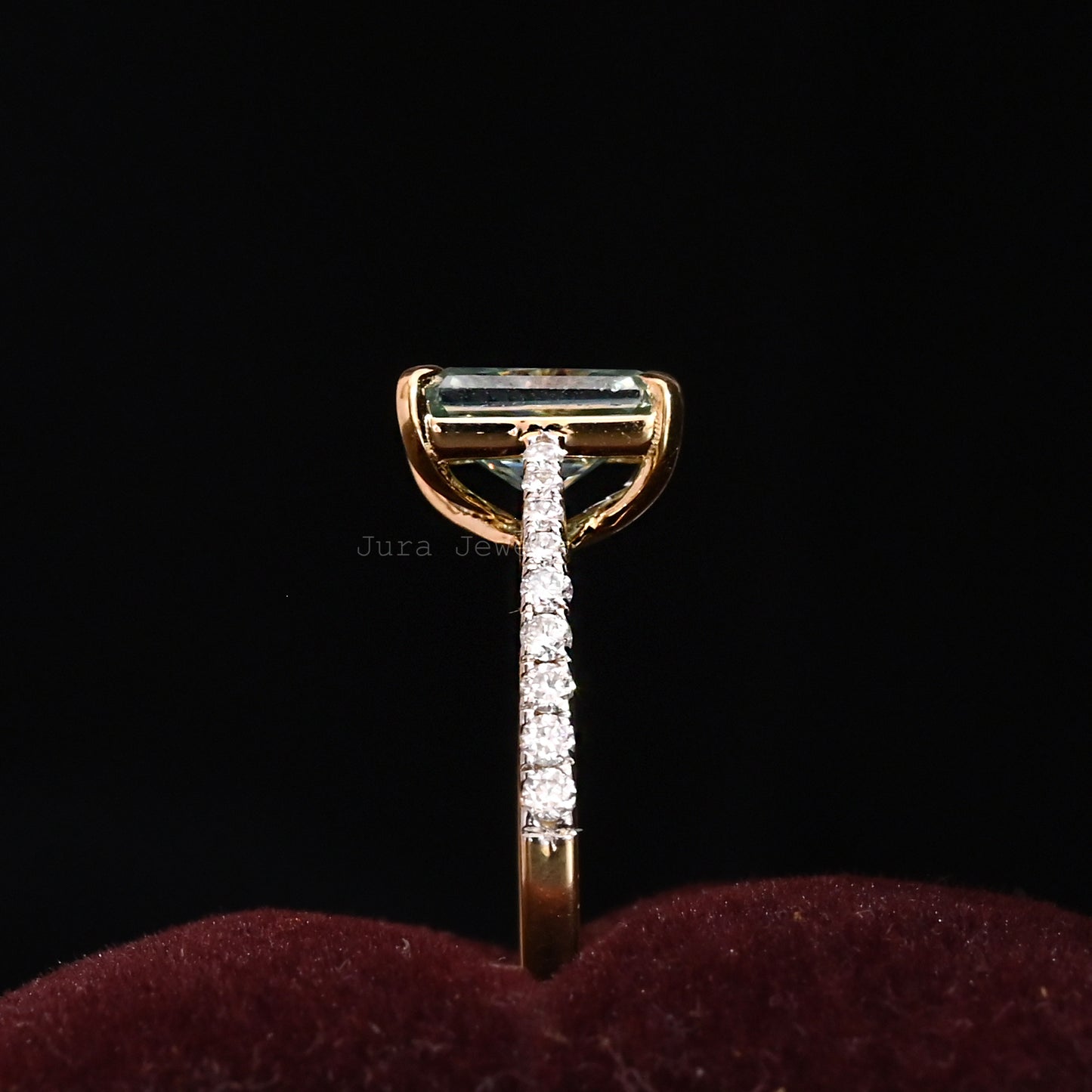 Green Radiant Cut Moissanite Solitaire Bridesmaid Gift For Her