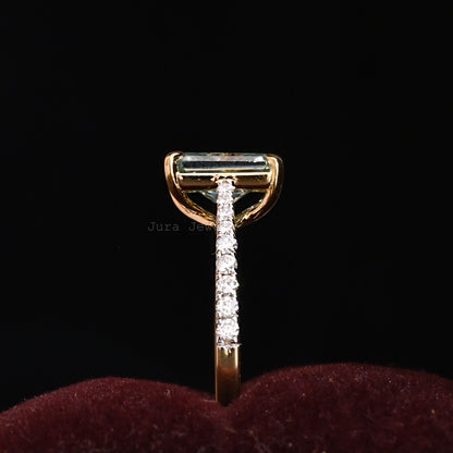 Green Radiant Cut Moissanite Solitaire Bridesmaid Gift For Her