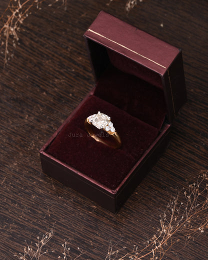 Starling Light Yellow Cushion Cut Moissanite Engagement Ring