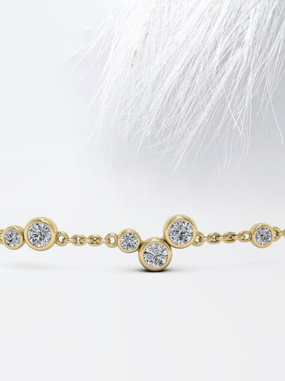 Round Cut Bezel Set Moissanite Diamond Personalized Gift For Women's