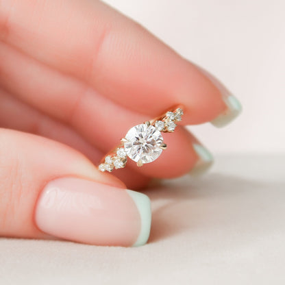 Starling Round Cut Moissanite Engagement Ring For Her