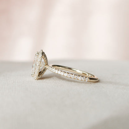 Halo Radiant Cut Moissanite Wedding RIng For Him