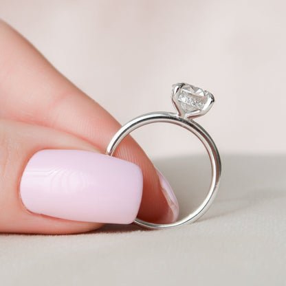 Unique Pave Hidden Halo Round Cut Moissanite Bridal Ring For Her