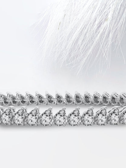 Tennis Pear Cut Moissanite Engagement Bracelet For Her