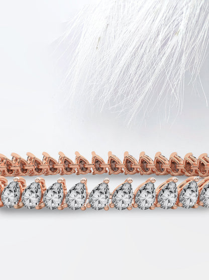 Tennis Pear Cut Moissanite Engagement Bracelet For Her