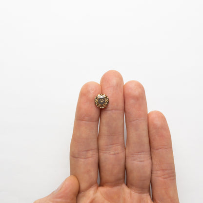 Antique Champagne Old European Cut Round Moissanite For Engagement Ring For Him/ Rare Unique Loose Moissanite Stone/ Bridal Diamond Ring