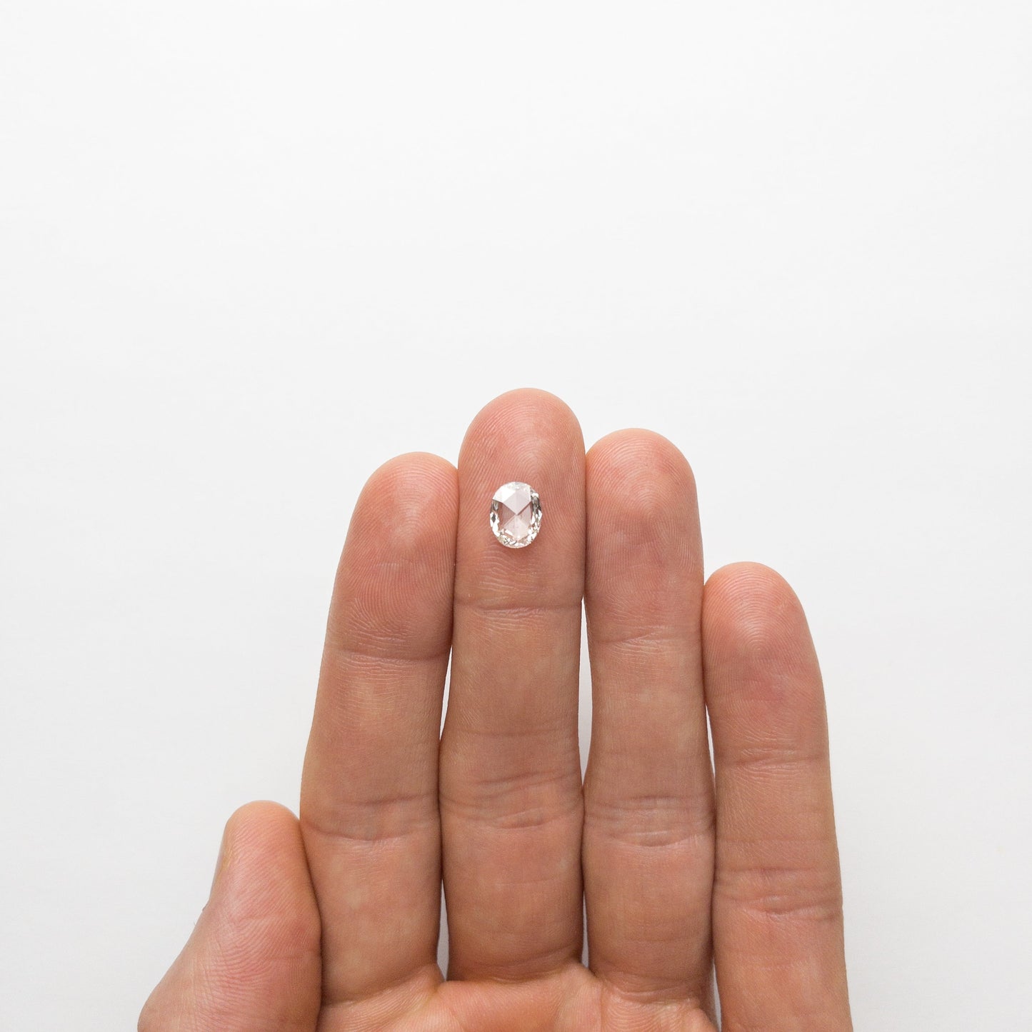 Rose Cut Oval Moissanite Diamond Engagement Ring