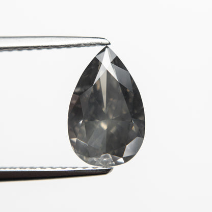 Fancy Dark Grey Rare Loose Pear Cut Moissanite Diamond For Engagement Ring/ Unique Grey Color Customized Solitaire Stone For Bridesmaid Gift