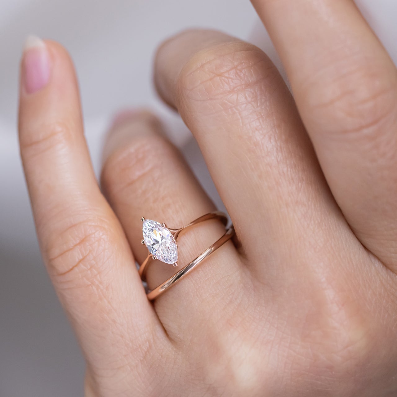 Stunning Solitaire Marquise Moissanite Engagement Ring For Her