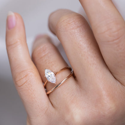 Stunning Solitaire Marquise Moissanite Engagement Ring For Her