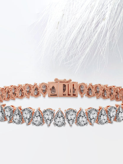 10 CT Pear Cut Tennis Moissanite Diamond Bracelet For Women's