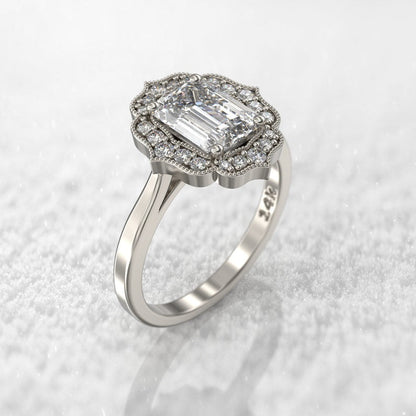 Most Stunning Emerald Cut Moissanite Engagement Ring For Her