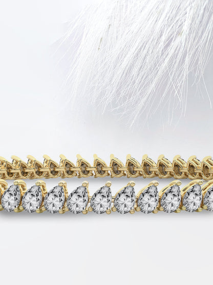 Tennis Pear Cut Moissanite Engagement Bracelet For Her