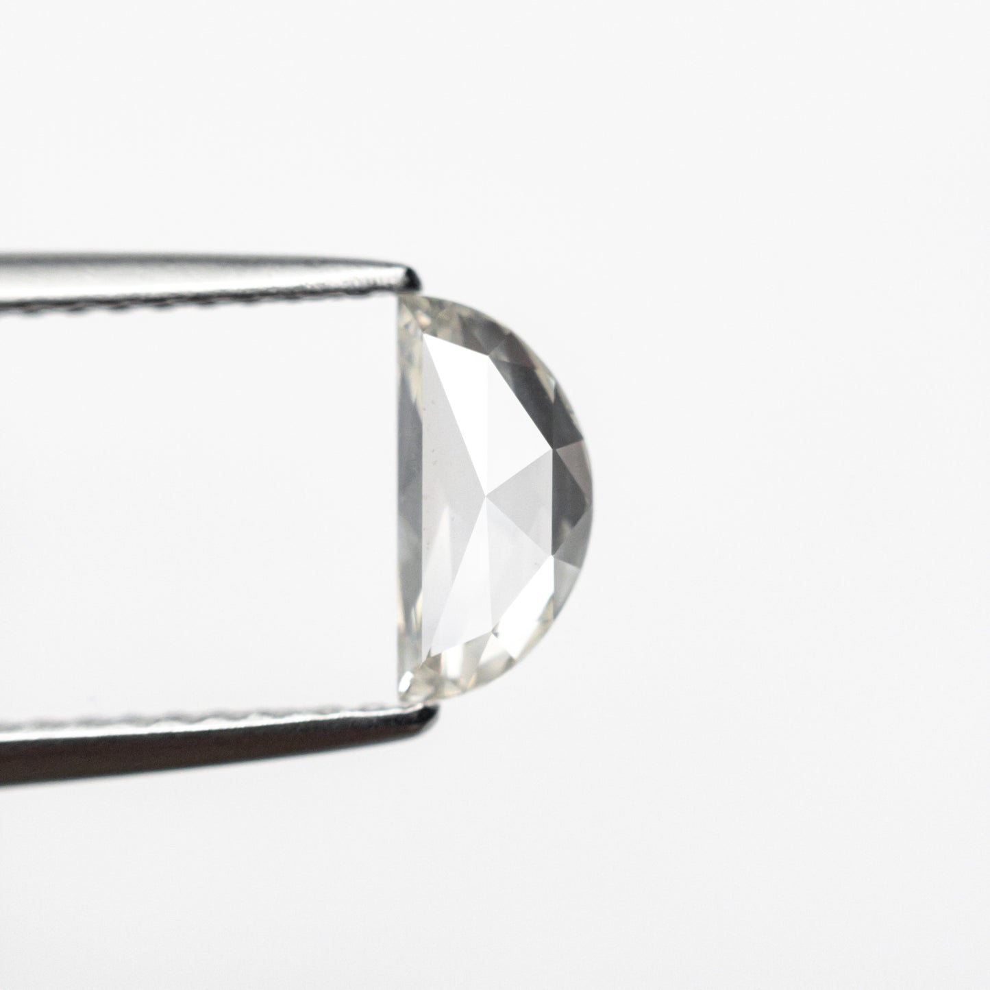 Colorless Rose Cut Half Moon Moissanite Loose