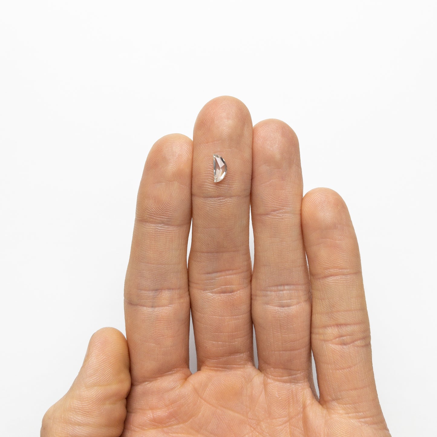 Colorless Rose Cut Half Moon Moissanite Loose