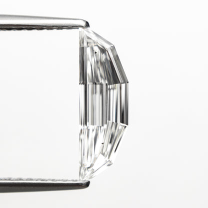 Colorless Step Cut Half Moon Moissanite Loose