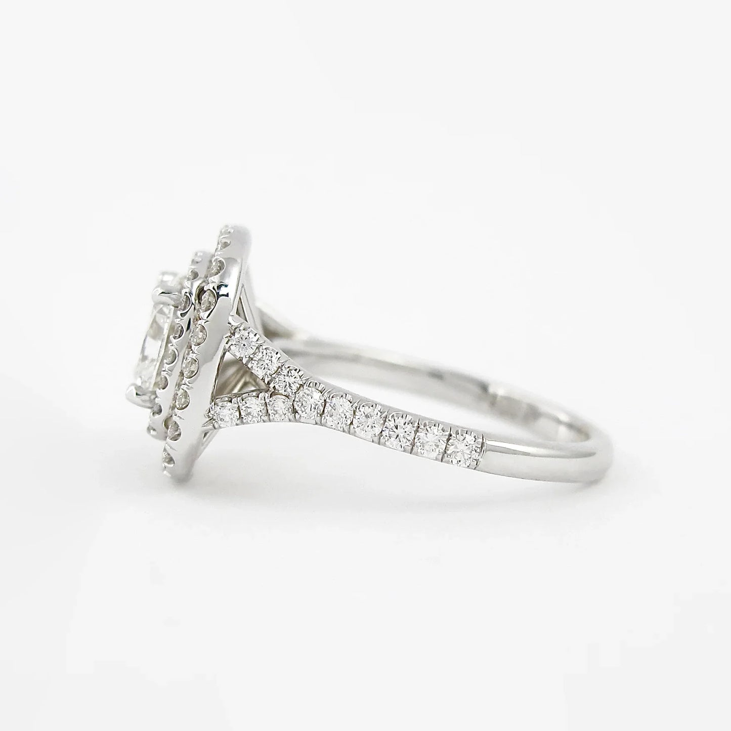 Double Halo Cushion Cut Moissanite Split Bridesmaid Gift For Her