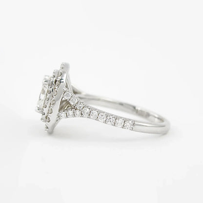 Double Halo Cushion Cut Moissanite Split Bridesmaid Gift For Her