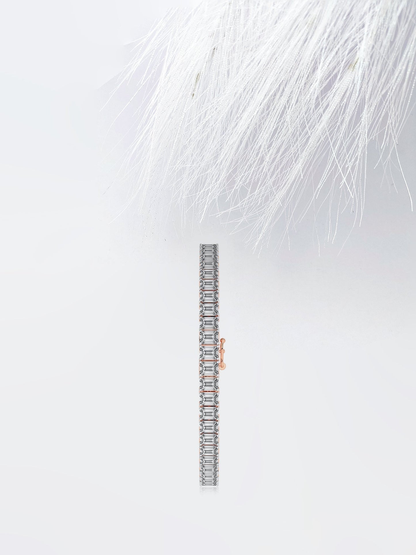 Emerald Tennis Colorless Moissanite Bridal Bracelet/ 10K Gold Engagement Bracelet