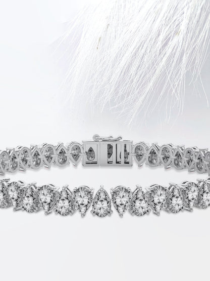 10 CT Pear Cut Tennis Moissanite Diamond Bracelet For Women's
