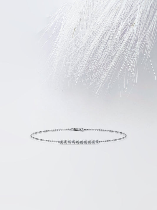 Round Cut Moissanite Anniversary Bracelet For Women's