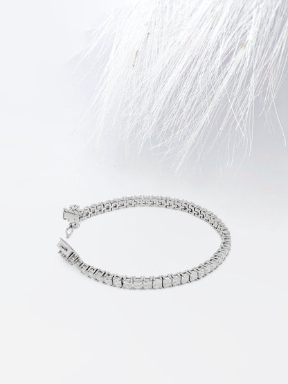 Princess Cut Moissanite Anniversary Bracelet For Her