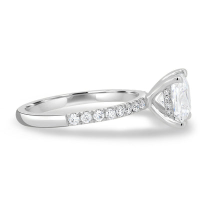 Hidden Halo Princess Cut Moissanite Anniversary Ring For Her