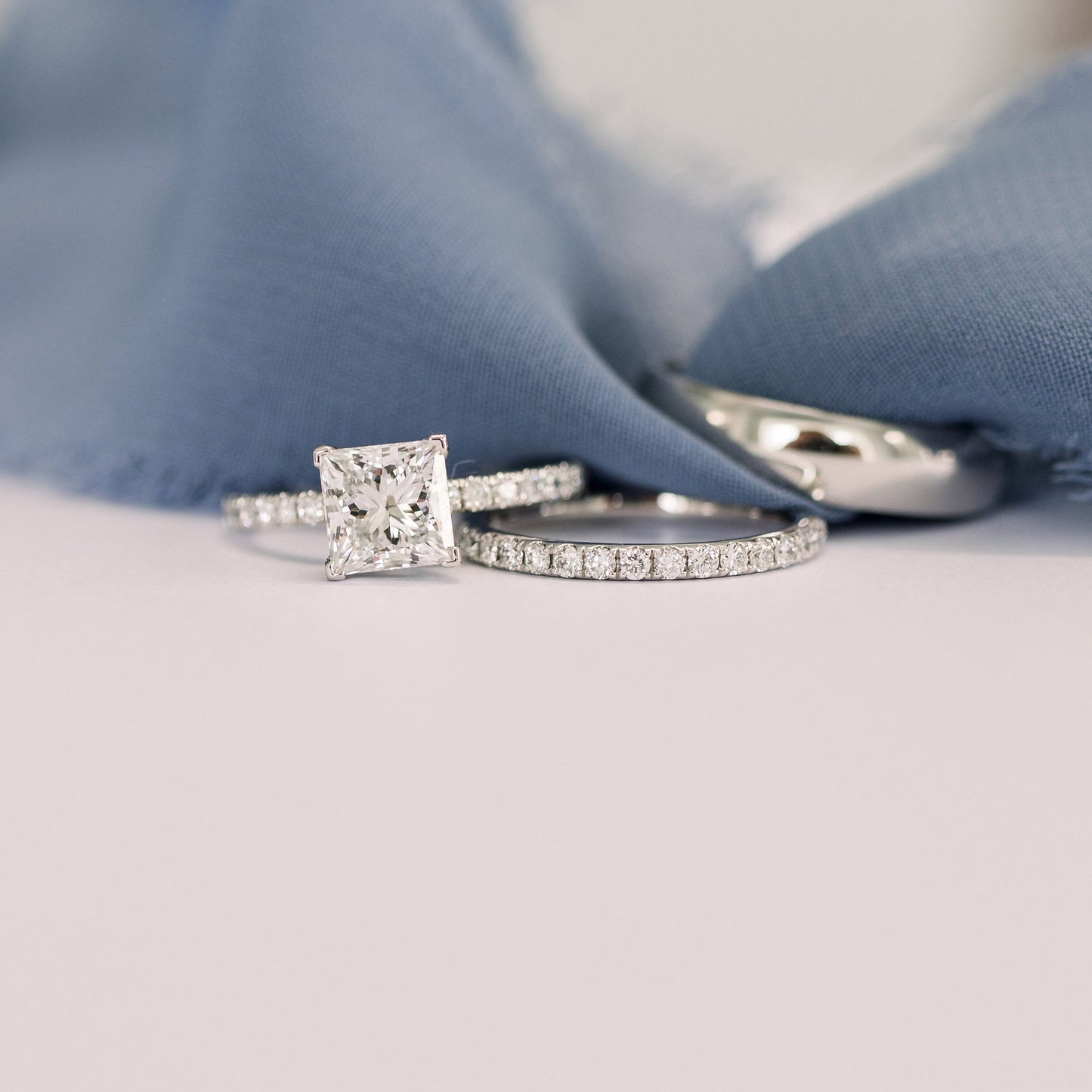 Stunning Princess Cut Moissanite Anniversary Ring