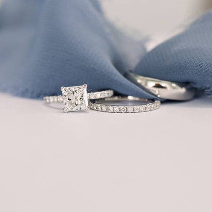 Stunning Princess Cut Moissanite Anniversary Ring