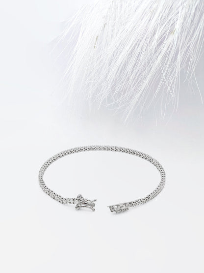 Tennis Round Cut Moissanite Bridesmaid Bracelet Gift For Her