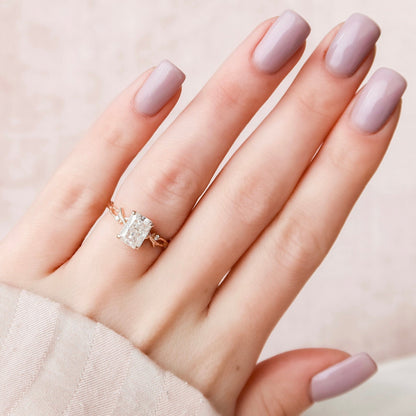 Stunning Twig Radiant Cut Moissanite Anniversary Ring For You