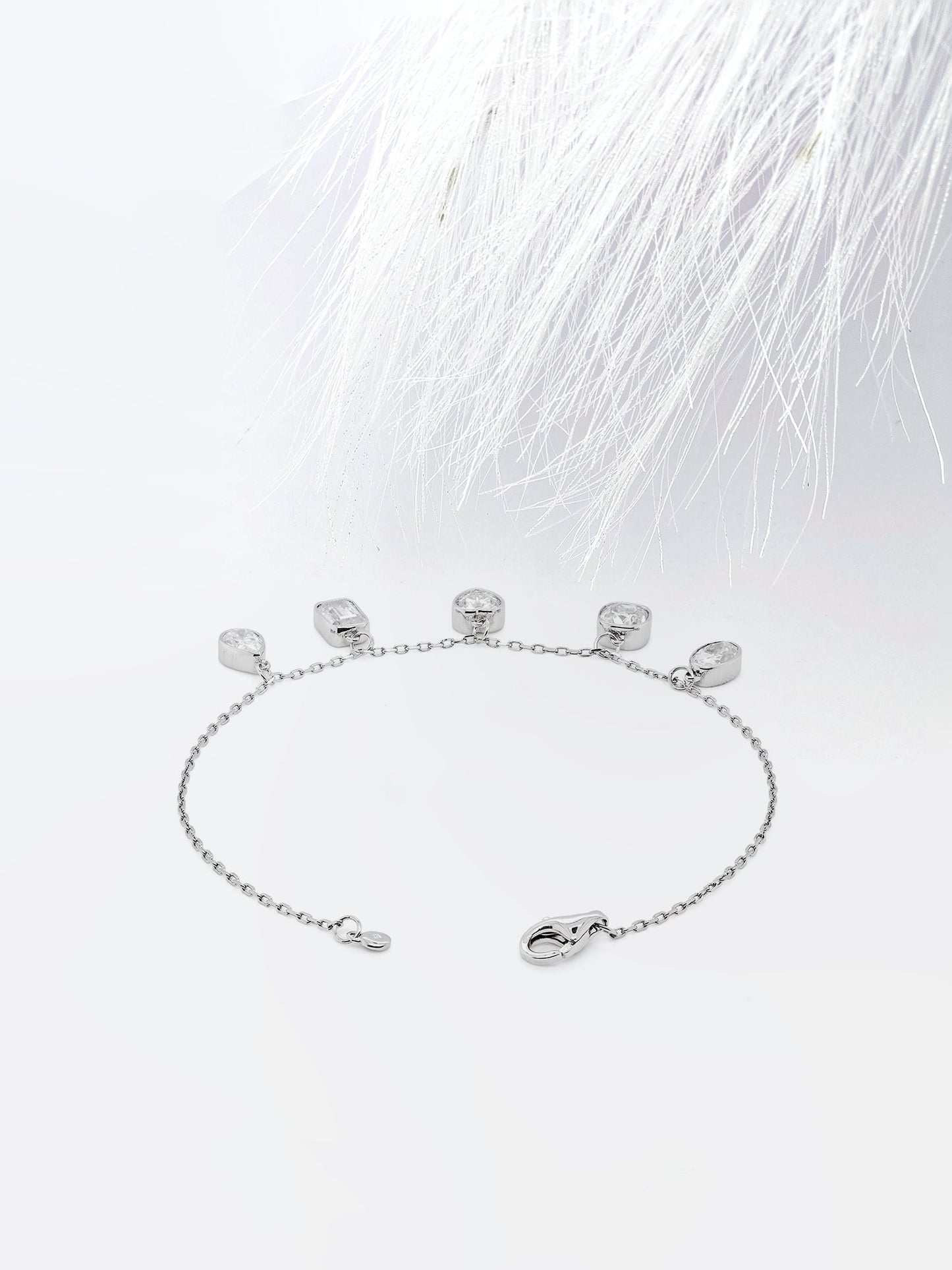 Mix Shape Moissanite Bezel Set Anniversary Bracelet For Her