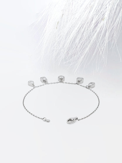 Mix Shape Moissanite Bezel Set Anniversary Bracelet For Her