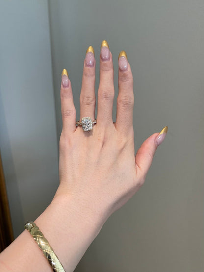 Starling Halo Radiant Cut Moissanite Engagement Ring For Him