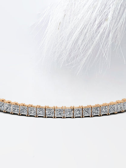 Princess Cut Moissanite Anniversary Bracelet For Her