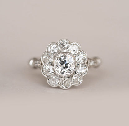 Unique Halo Round Cut Moissanite Engagement Ring For Her