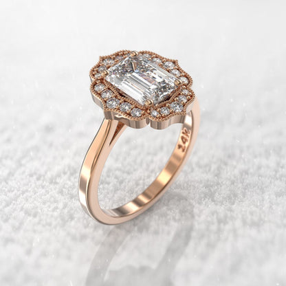 Most Stunning Emerald Cut Moissanite Engagement Ring For Her