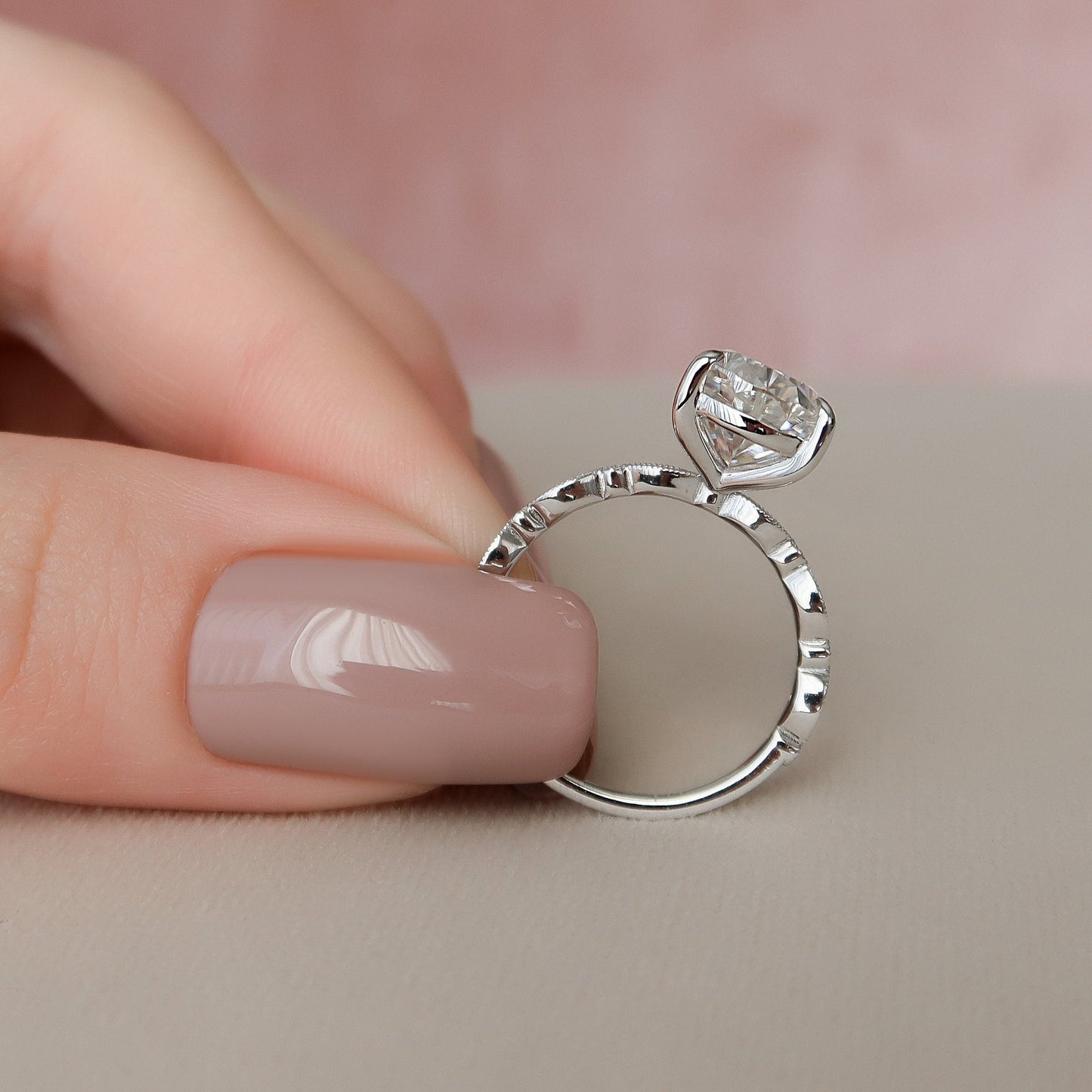 Stunning Pear Cut Moissanite Engagement Ring Gift For Her