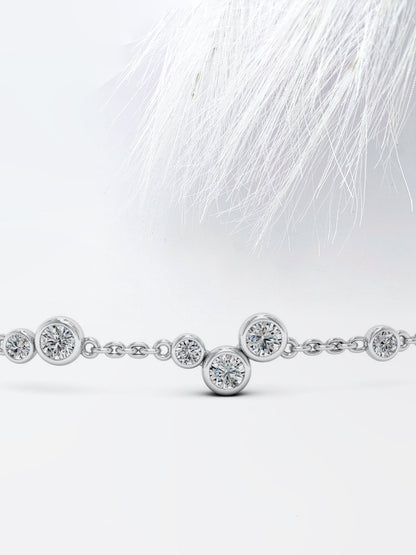 Round Cut Bezel Set Moissanite Diamond Personalized Gift For Women's