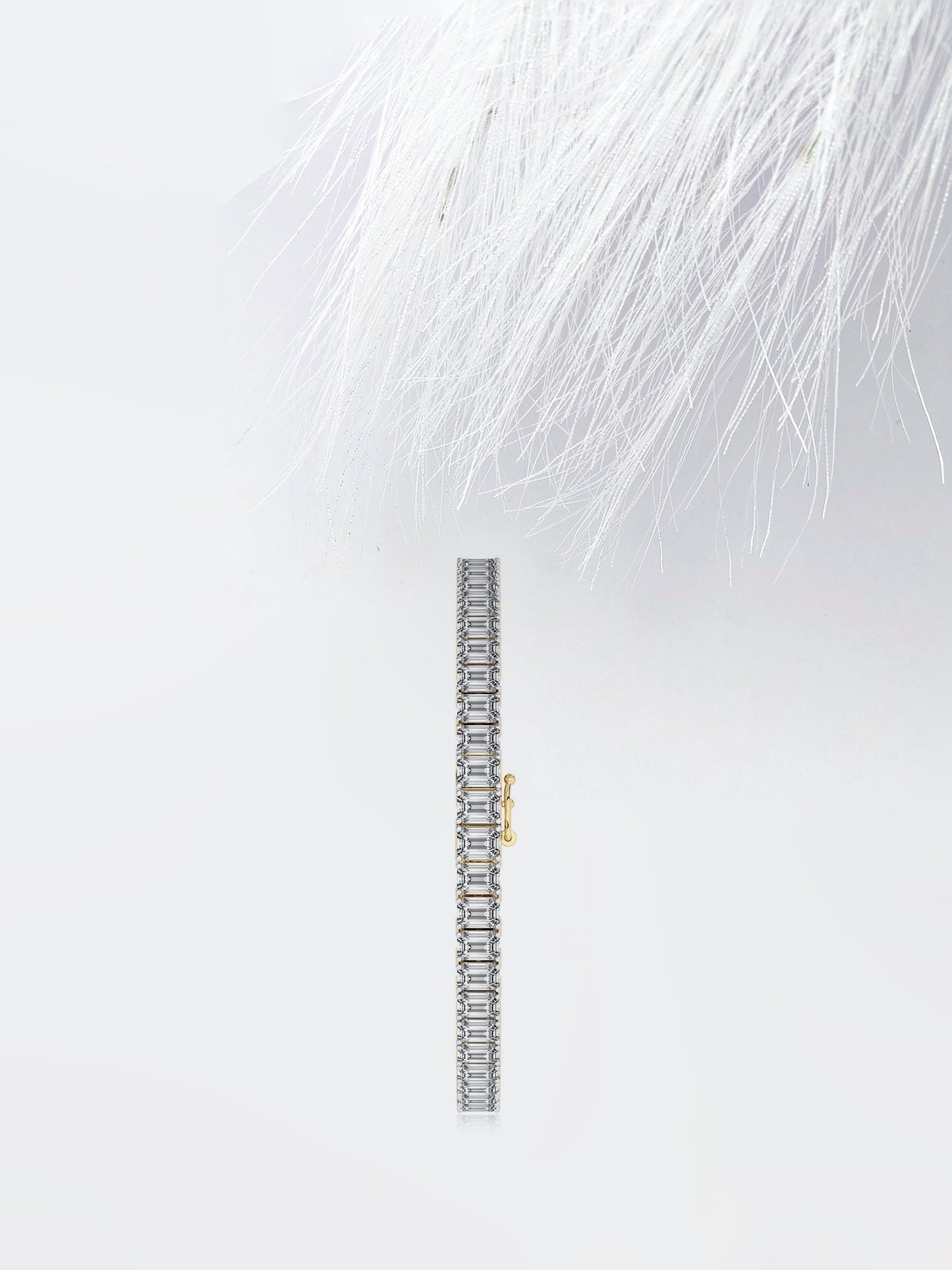 Emerald Tennis Colorless Moissanite Bridal Bracelet/ 10K Gold Engagement Bracelet