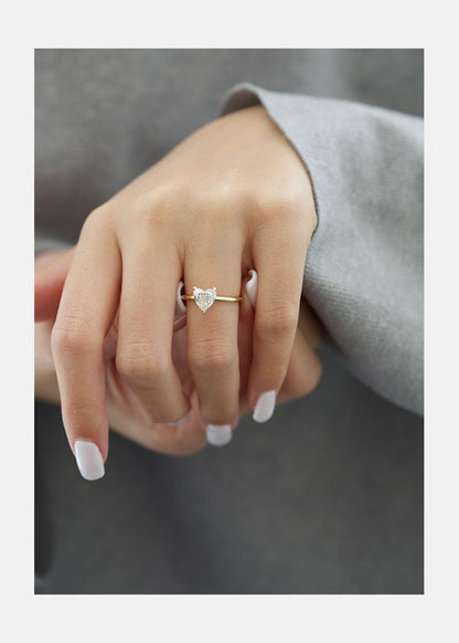 Solitaire Heart Cut Moissanite Engagement Ring For Her