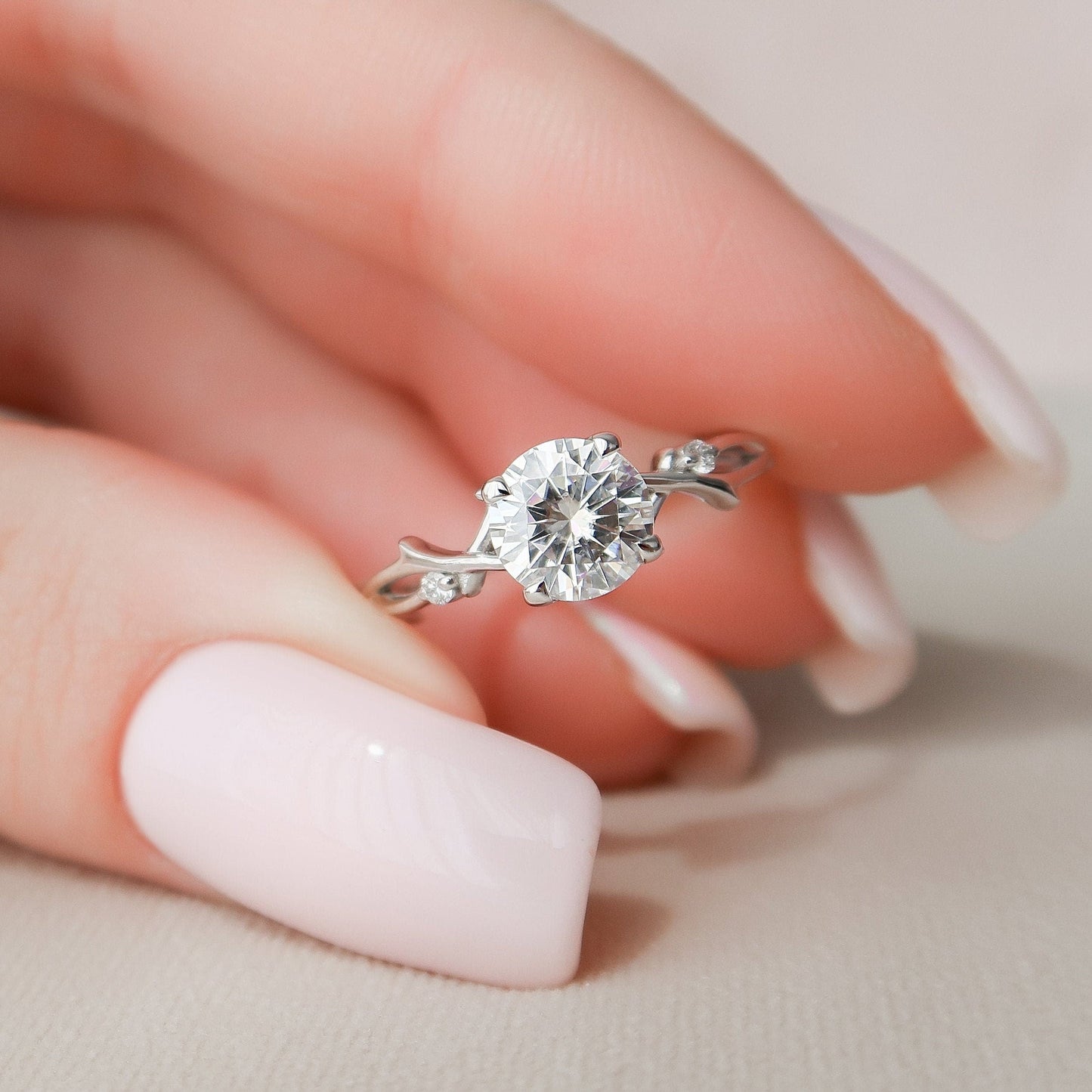 Starling Round Cut Moissanite Engagement Ring For Her