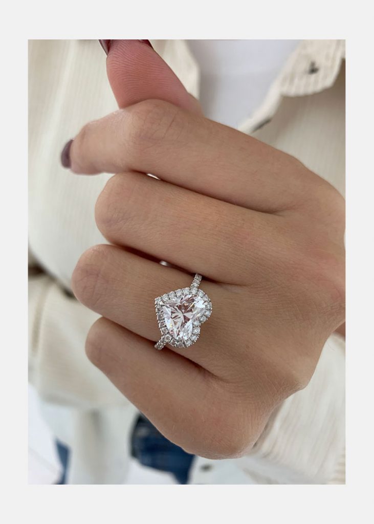 Stunning Halo Heart Cut Moissanite Wedding RIng For Women's
