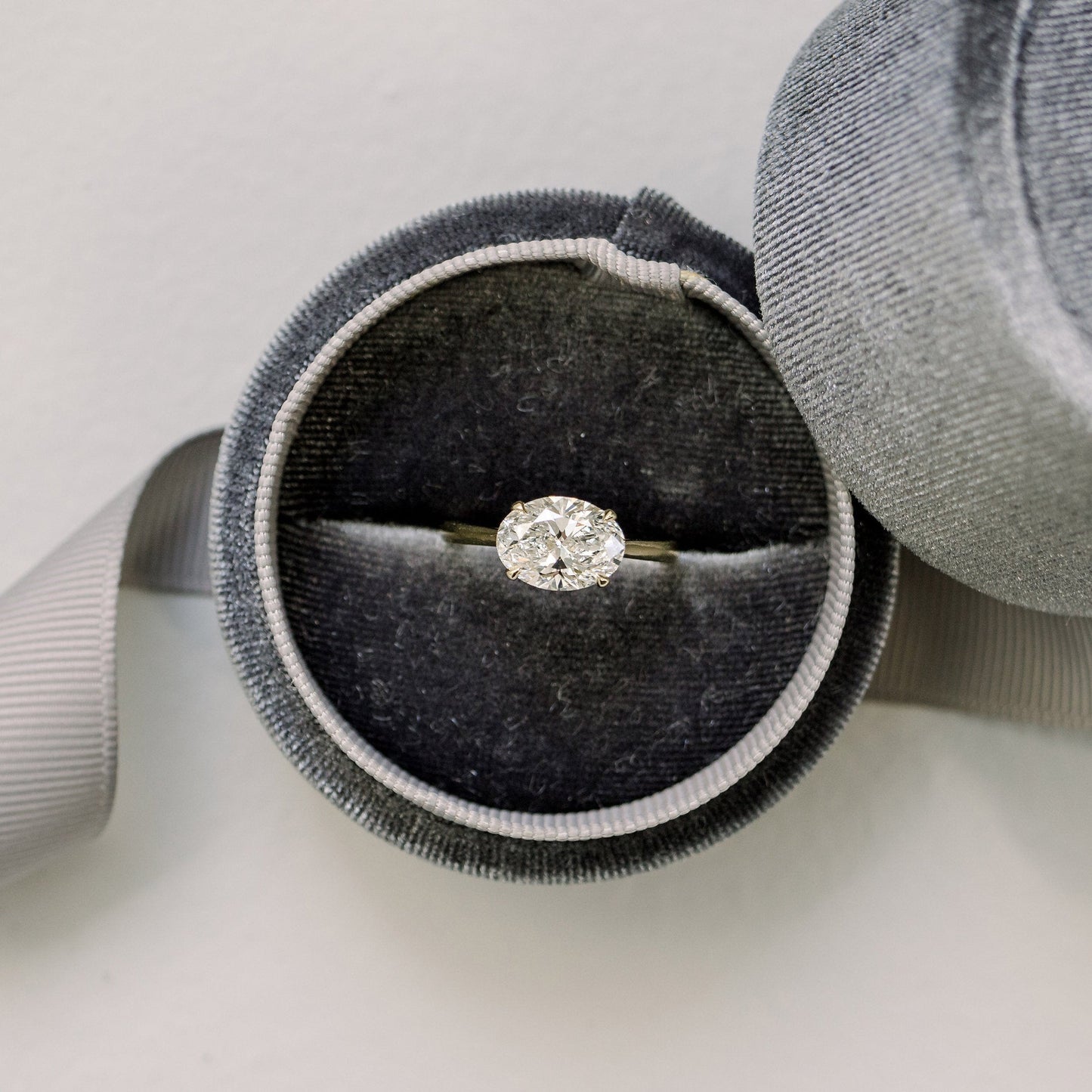 East-West Solitaire Oval Cut Moissanite Proposal Wedding Ring For Her